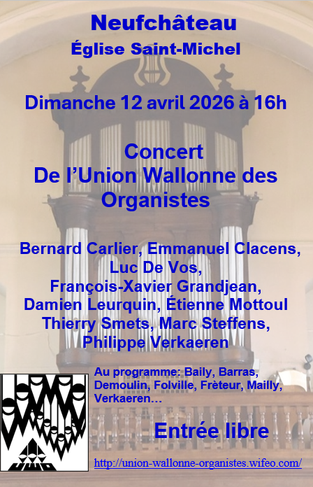 Concert à Neufchâteau le dimanche 12 avril à 16h